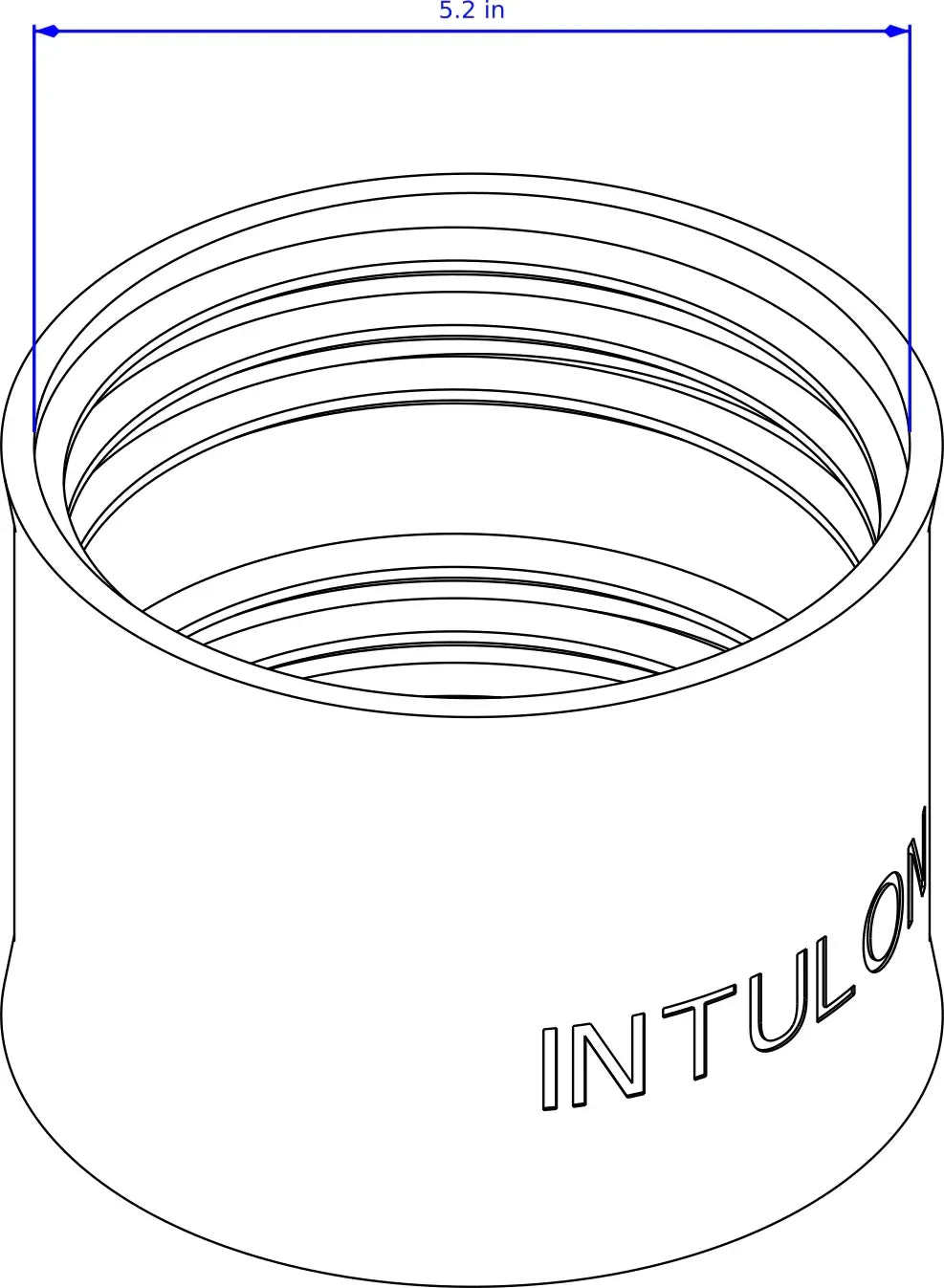 Intulon 5-inch Tube Portable Air Conditioner Exhaust Hose Coupler - Clockwise Thread 5CWCPL - Intulon