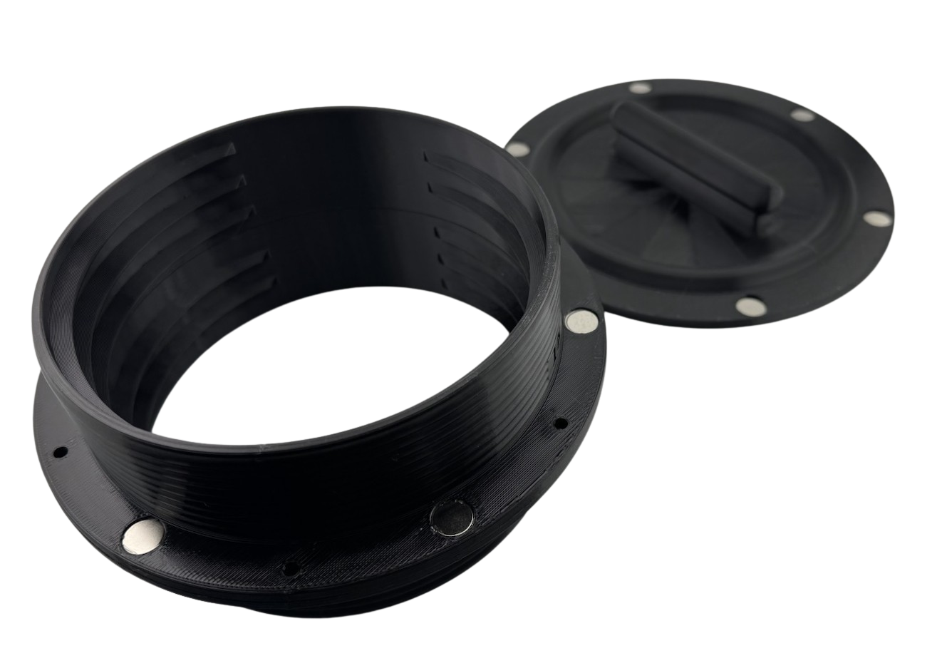 Magnetic Omni-directional Threaded Portable AC Vent Kit, 6 inch Flange Mount with Off-Season Cover | Black | 6MNT-MAG-KIT-BK image 6