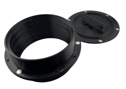 Magnetic Omni-directional Threaded Portable AC Vent Kit, 6 inch Flange Mount with Off-Season Cover | Black | 6MNT-MAG-KIT-BK image 6