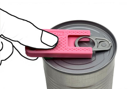 Intulon Can Tab Opener, Can Tab Lifter, Kitchen Gadget, Fingernail Saver for Soda, Soup, Beans, Food Cans - Soup Cans, Pink image