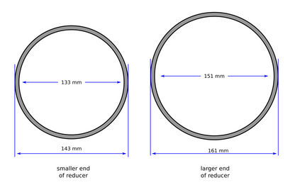 intulon 6-inch to 5-inch Portable A/C Exhaust Hose Coupler/Adapter/Reducer - Omnidirectional - Clockwise or Counter-clockwise Thread image 2