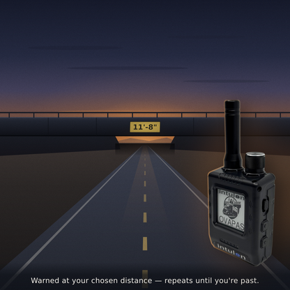 Intulon OVAPAS — Low Overpass Clearance & Vehicle Length Warning Device for RVs and Trucks