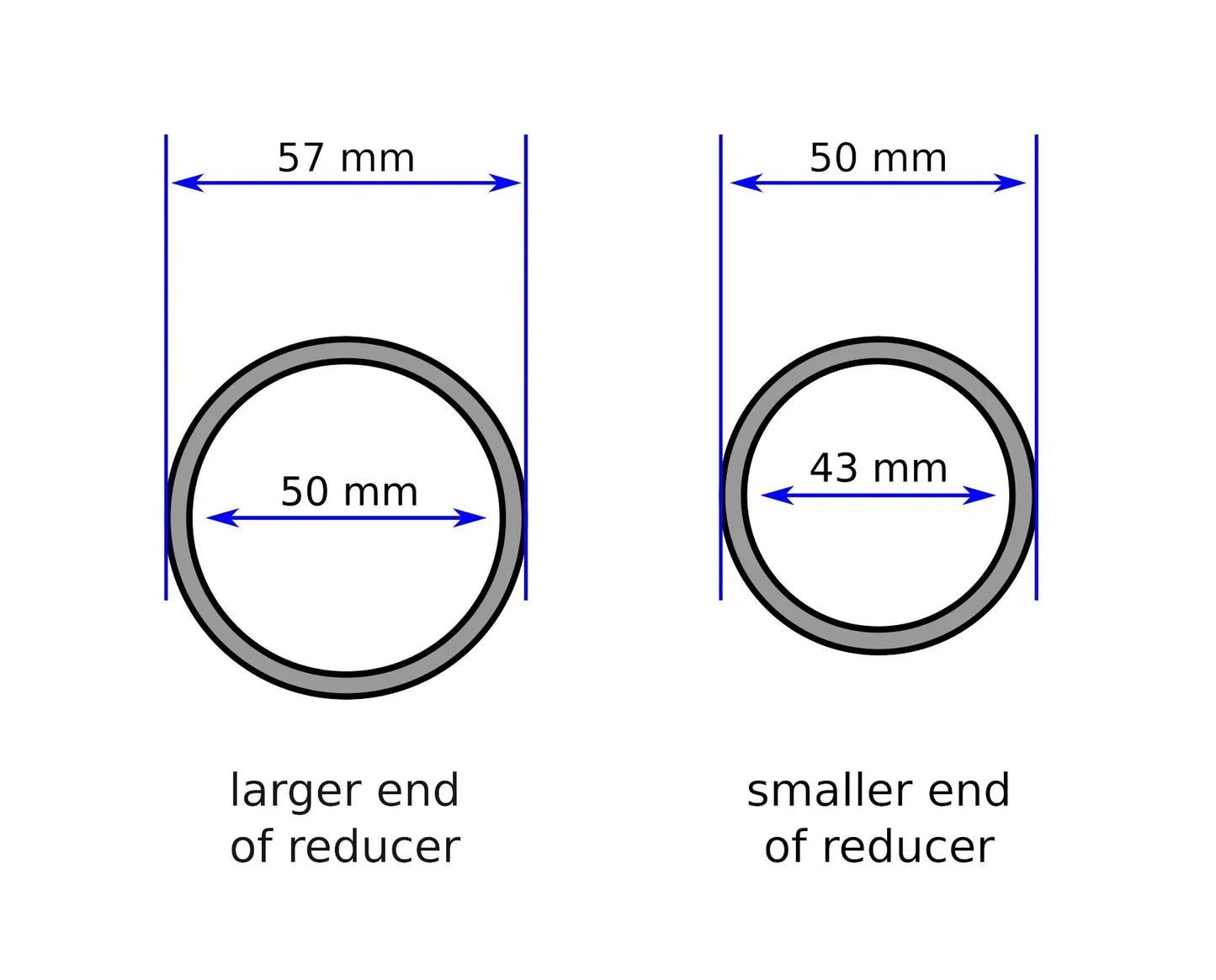 1 7/8in to 1 1/4in Vacuum Hose Reducer Coupler Accessory - 2CCWReducer - Counterclockwise Thread - Black - Intulon