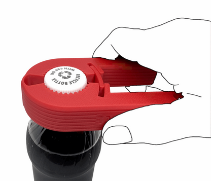 Intulon V7 Water Bottle Opener for Seniors - Ergonomic Design, Weak Hands & Arthritis Friendly Twist Cap Remover - Kitchen Gadget Handy Lightweight Utensil - Various Colors - Red image