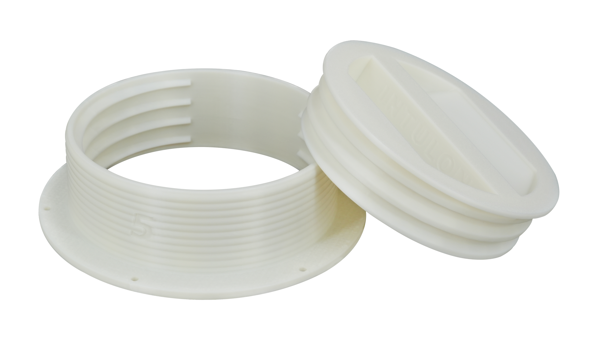 Omni-directional Threaded Wall Flange Mount for 5-inch Portable Air Conditioner Exhaust Tube with Off-Season Plug Kit/Bundle 5MNT-PLUG-KIT by Intulon image 0