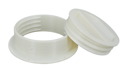 Omni-directional Threaded Wall Flange Mount for 5-inch Portable Air Conditioner Exhaust Tube with Off-Season Plug Kit/Bundle 5MNT-PLUG-KIT by Intulon image 0