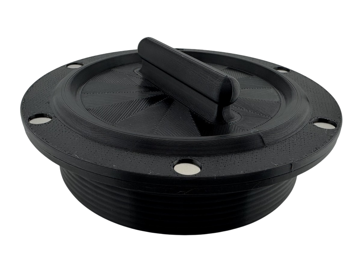Magnetic Omni-directional Threaded Portable AC Vent Kit, 6 inch Flange Mount with Off-Season Cover | Black | 6MNT-MAG-KIT-BK image 5