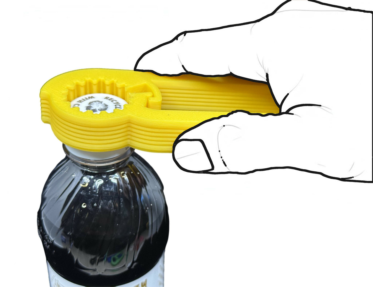Intulon Water Bottle Opener for Seniors, Arthritis-Friendly Twist Cap Remover, Kitchen Gadget V5 - Yellow image