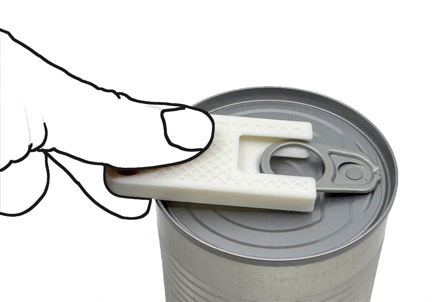 Intulon Can Tab Opener, Can Tab Lifter, Kitchen Gadget, Fingernail Saver for Soda, Soup, Beans, Food Cans - Soup Cans, White image