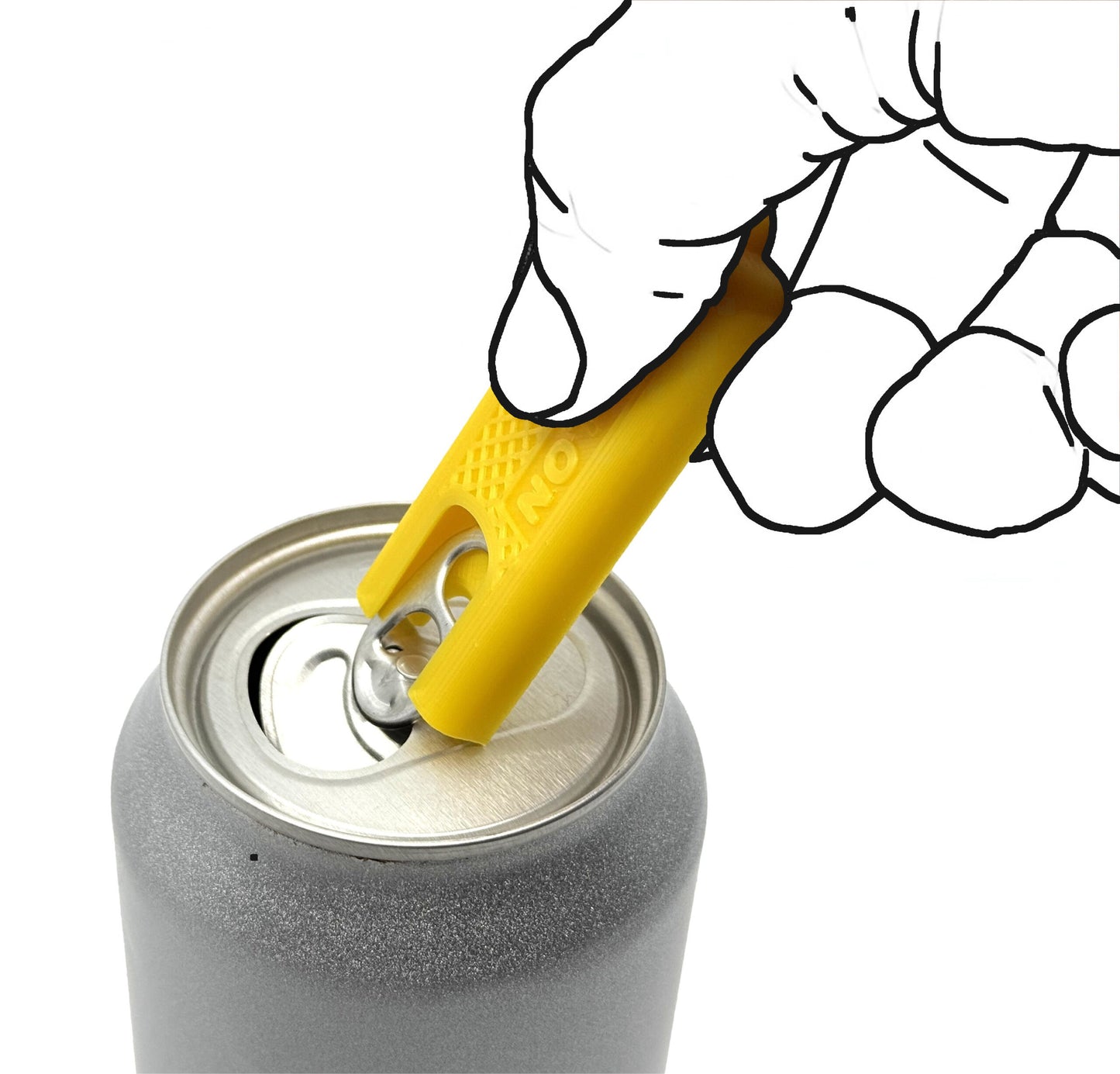 Intulon Can Tab Opener, Can Tab Lifter, Kitchen Gadget, Fingernail Saver for Soda, Soup, Beans, Food Cans - Soda Cans/Short Tool, Yellow image