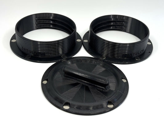 Magnetic Omni-directional Threaded Portable AC Vent Kit, 5 inch Flange Mount with Off-Season Cover | Black | 5MNT-MAG-KIT-BK image 0