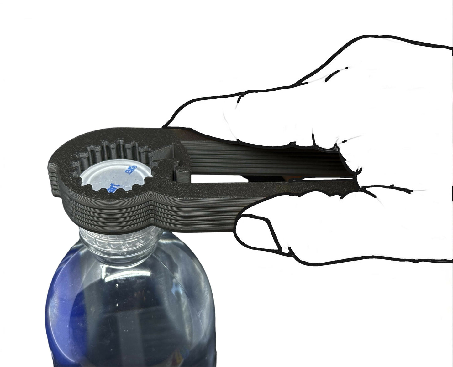 Intulon Water Bottle Opener for Seniors, Arthritis-Friendly Twist Cap Remover, Kitchen Gadget V5 - Black image