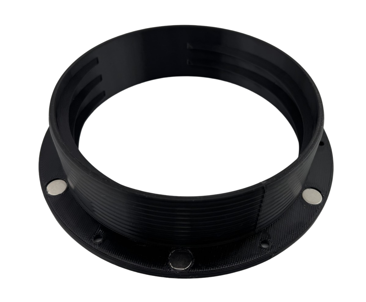 Magnetic Omni-directional Threaded Wall Flange Mount for Portable Air Conditioner 6 inch Exhaust Hose/Tube | Black | 6MNT-WALL-BK image 0