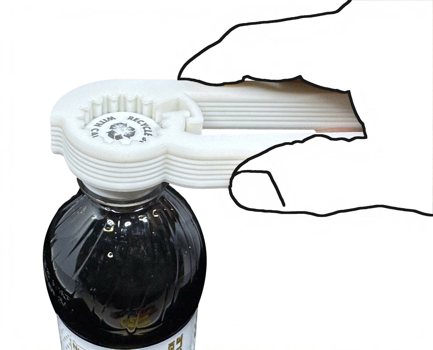 Intulon Water Bottle Opener for Seniors, Arthritis-Friendly Twist Cap Remover, Kitchen Gadget V5 - White image