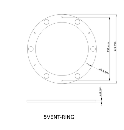 Intulon Magnetic Flange Mount and Magnetic Ring for 5 inch Diameter Tubes | White image 4