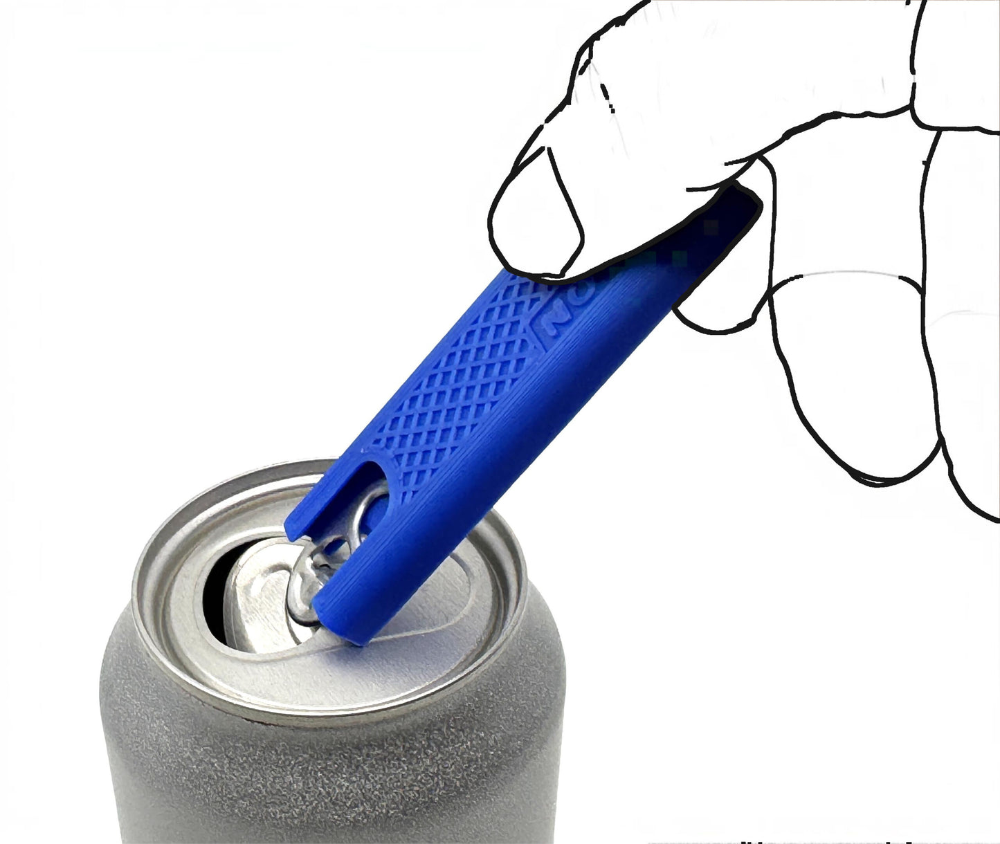 Intulon Can Tab Opener, Can Tab Lifter, Kitchen Gadget, Fingernail Saver for Soda, Soup, Beans, Food Cans - Soda Cans/Long Tool, Blue image