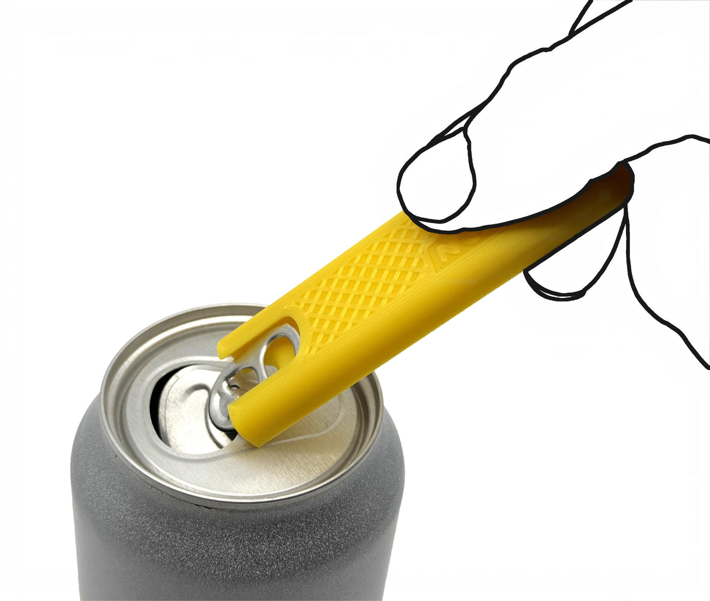 Intulon Can Tab Opener, Can Tab Lifter, Kitchen Gadget, Fingernail Saver for Soda, Soup, Beans, Food Cans - Soda Cans/Long Tool, Yellow image