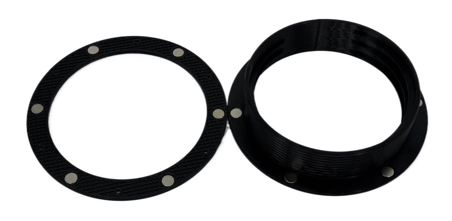 Intulon Magnetic Flange Mount and Magnetic Ring for 5 inch Diameter Tubes | Black image 0