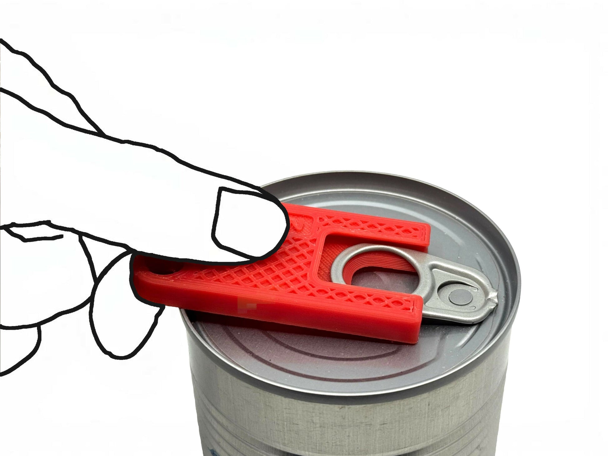 Intulon Can Tab Opener, Can Tab Lifter, Kitchen Gadget, Fingernail Saver for Soda, Soup, Beans, Food Cans - Soup Cans, Red image