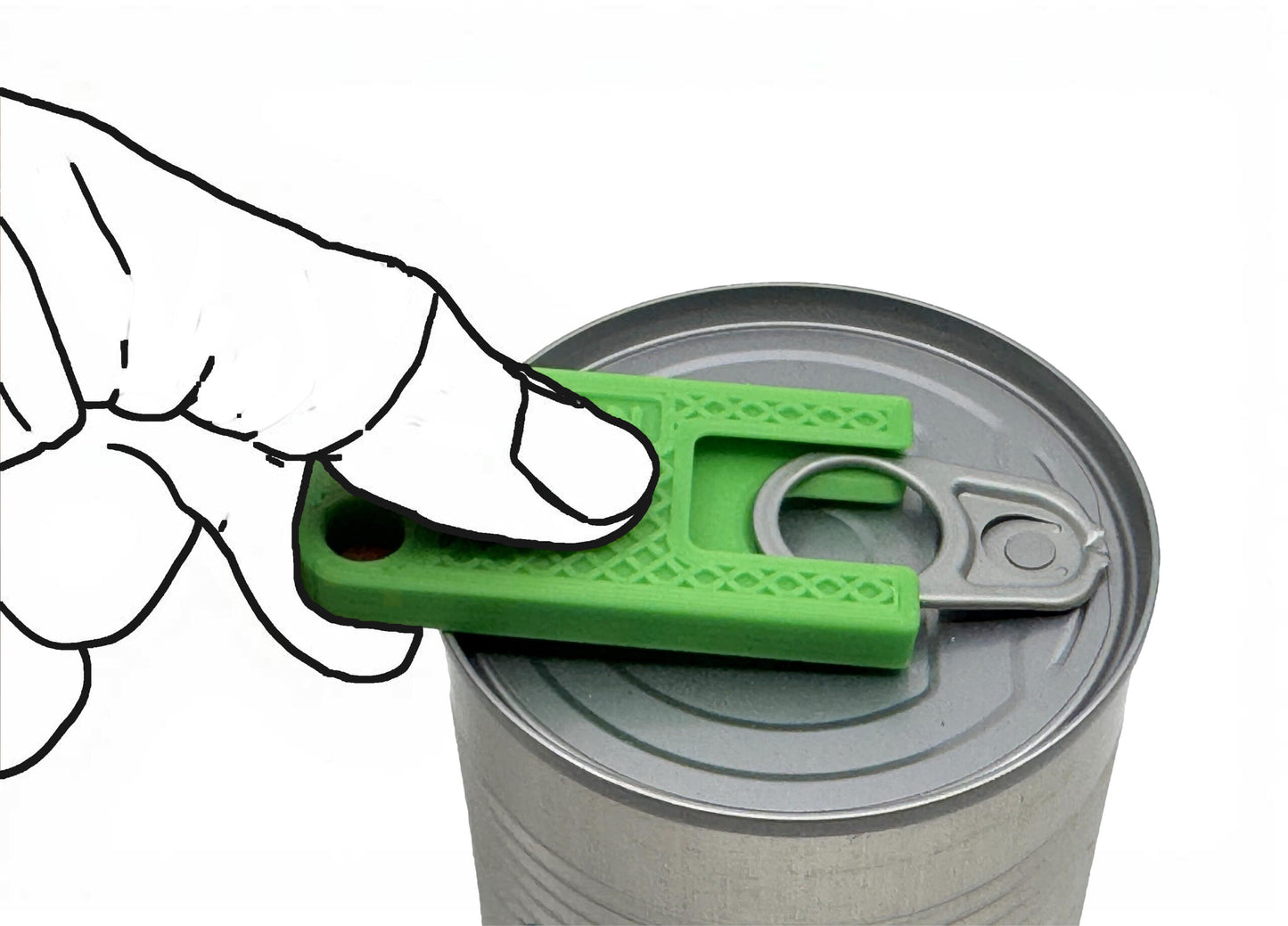 Intulon Can Tab Opener, Can Tab Lifter, Kitchen Gadget, Fingernail Saver for Soda, Soup, Beans, Food Cans - Soup Cans, Lime Green image