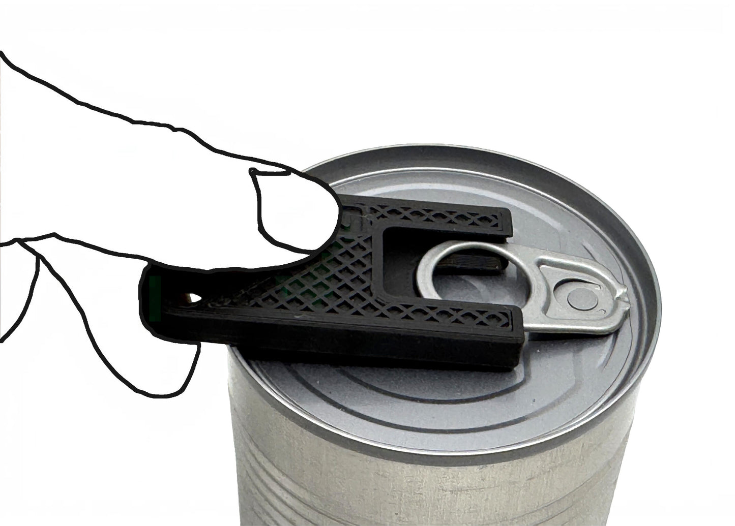 Intulon Can Tab Opener, Can Tab Lifter, Kitchen Gadget, Fingernail Saver for Soda, Soup, Beans, Food Cans - Soup Cans, Black image