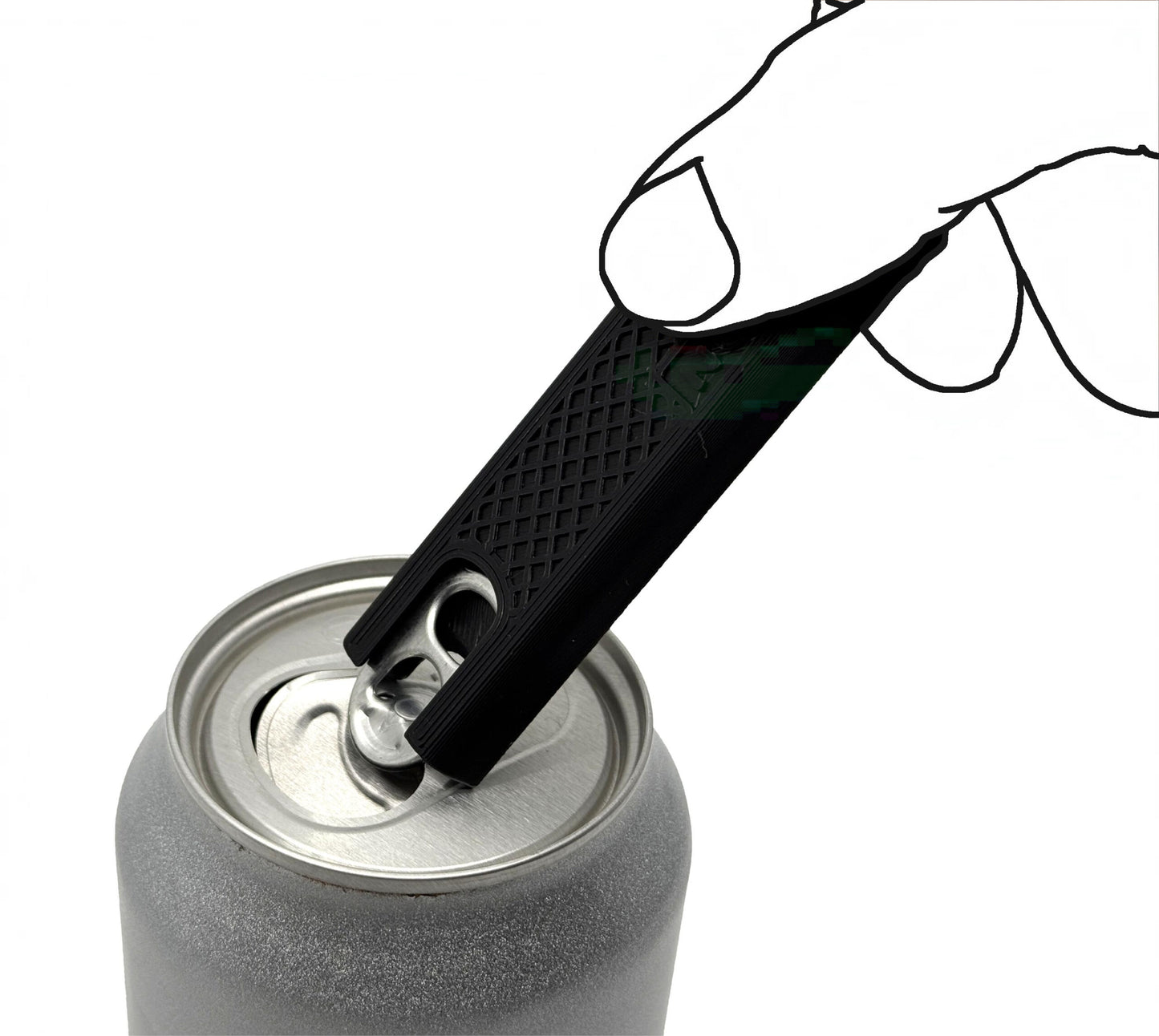 Intulon Can Tab Opener, Can Tab Lifter, Kitchen Gadget, Fingernail Saver for Soda, Soup, Beans, Food Cans - Soda Cans/Long Tool, Black image