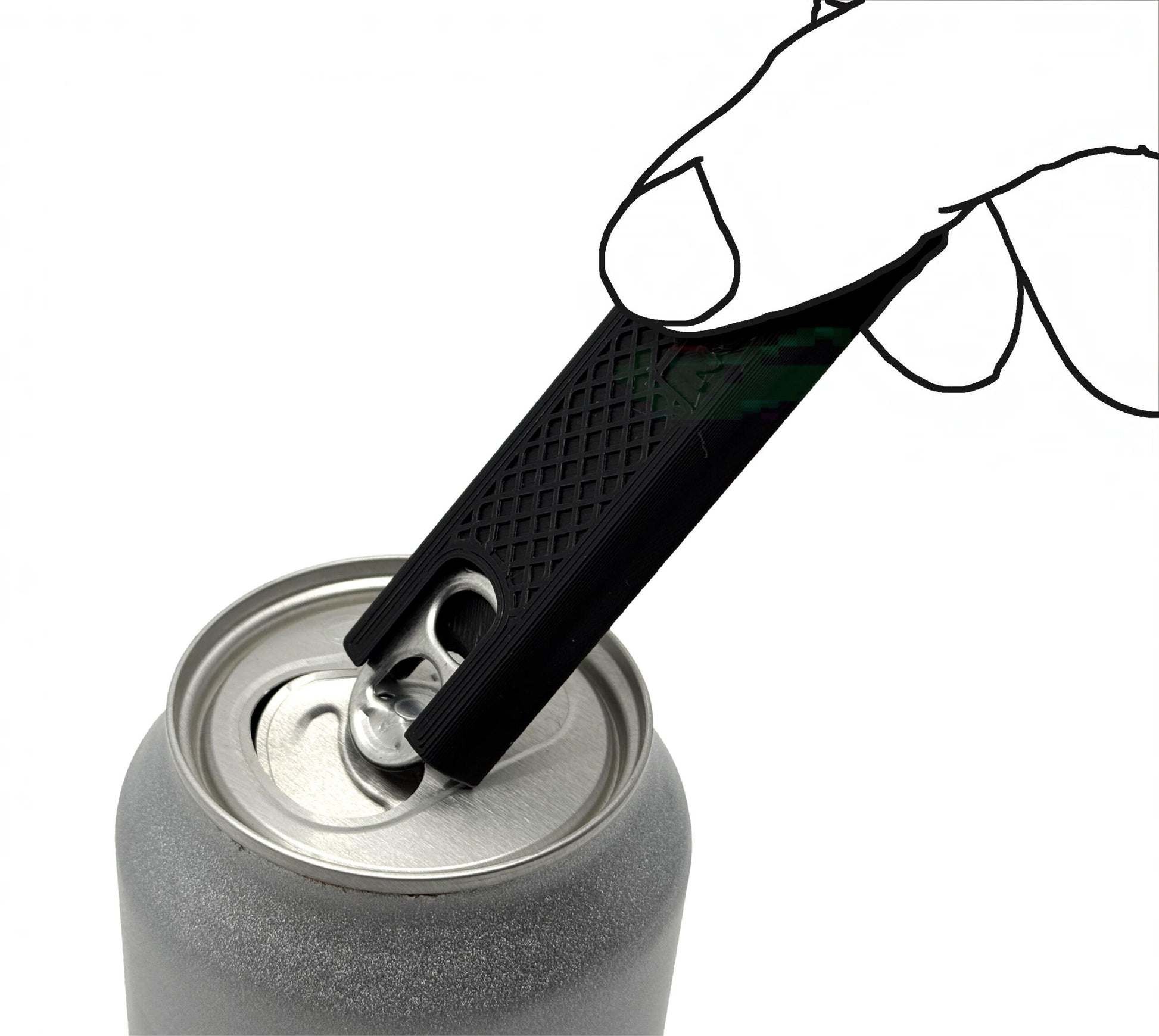 Intulon Can Tab Opener, Can Tab Lifter, Kitchen Gadget, Fingernail Saver for Soda, Soup, Beans, Food Cans - Soda Cans/Long Tool, Black image