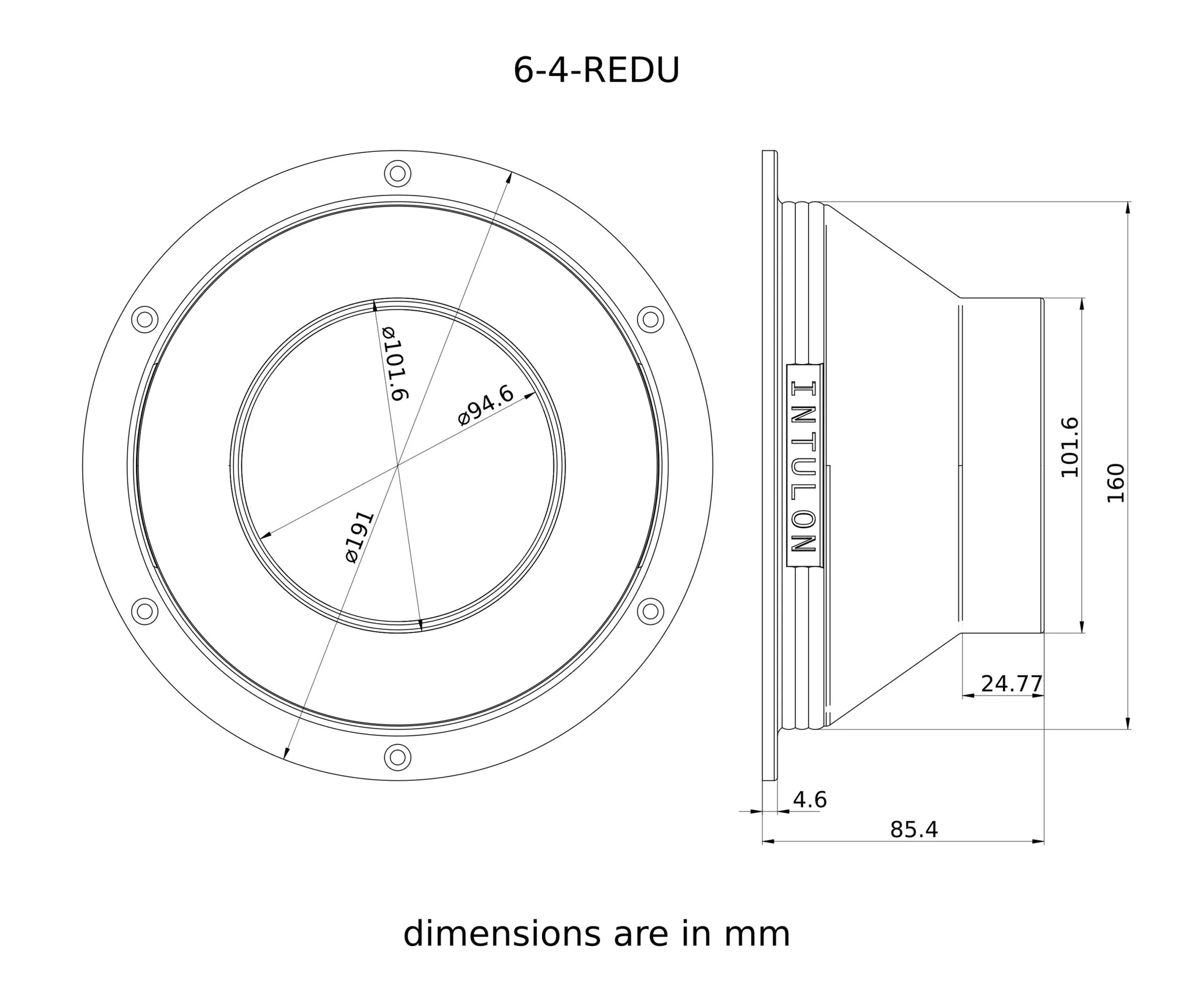 Wall Flange Mount - 6 inch to 4 inch Reducer | 6-4-REDU - Intulon