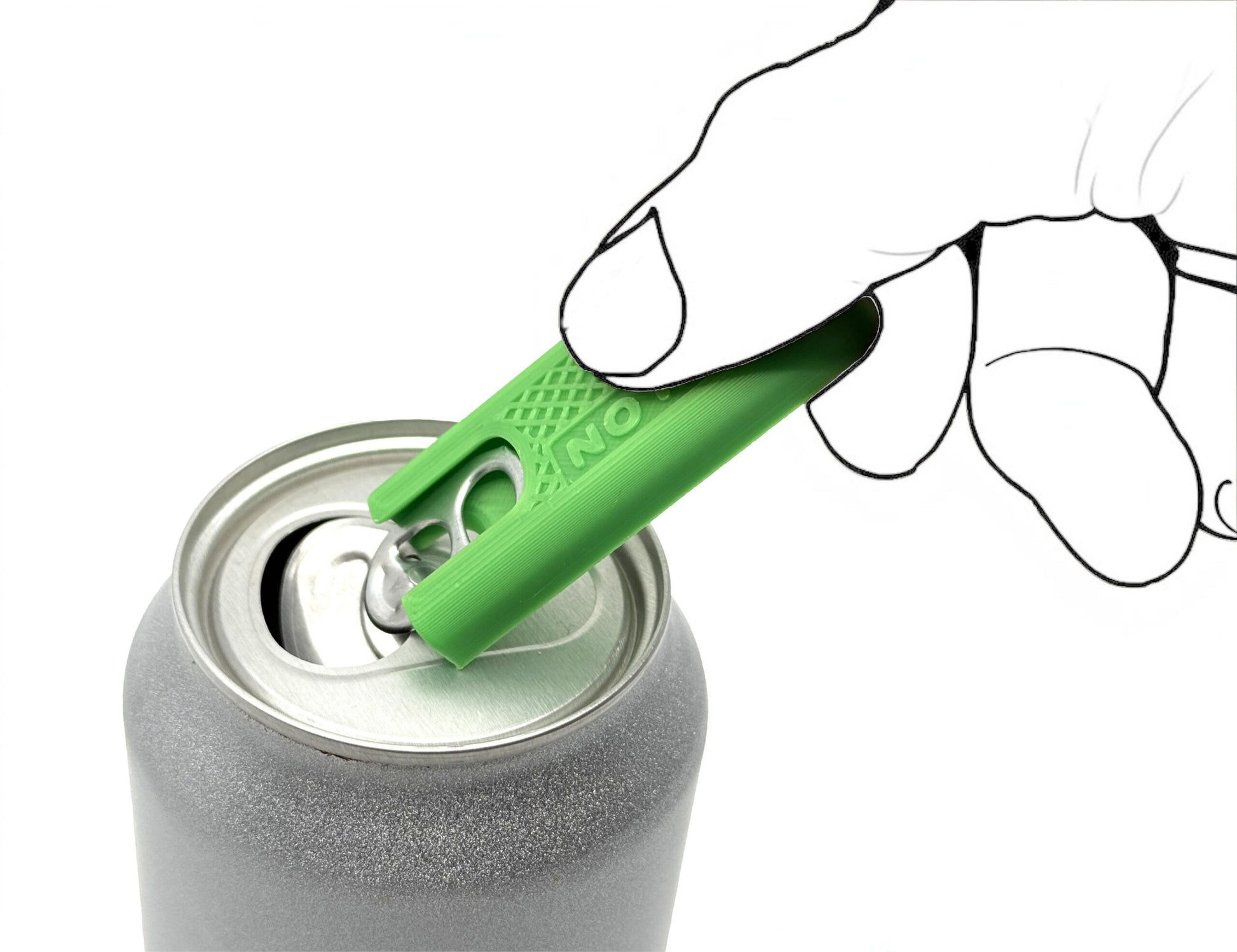 Intulon Can Tab Opener, Can Tab Lifter, Kitchen Gadget, Fingernail Saver for Soda, Soup, Beans, Food Cans - Soda Cans/Short Tool, Lime Green image