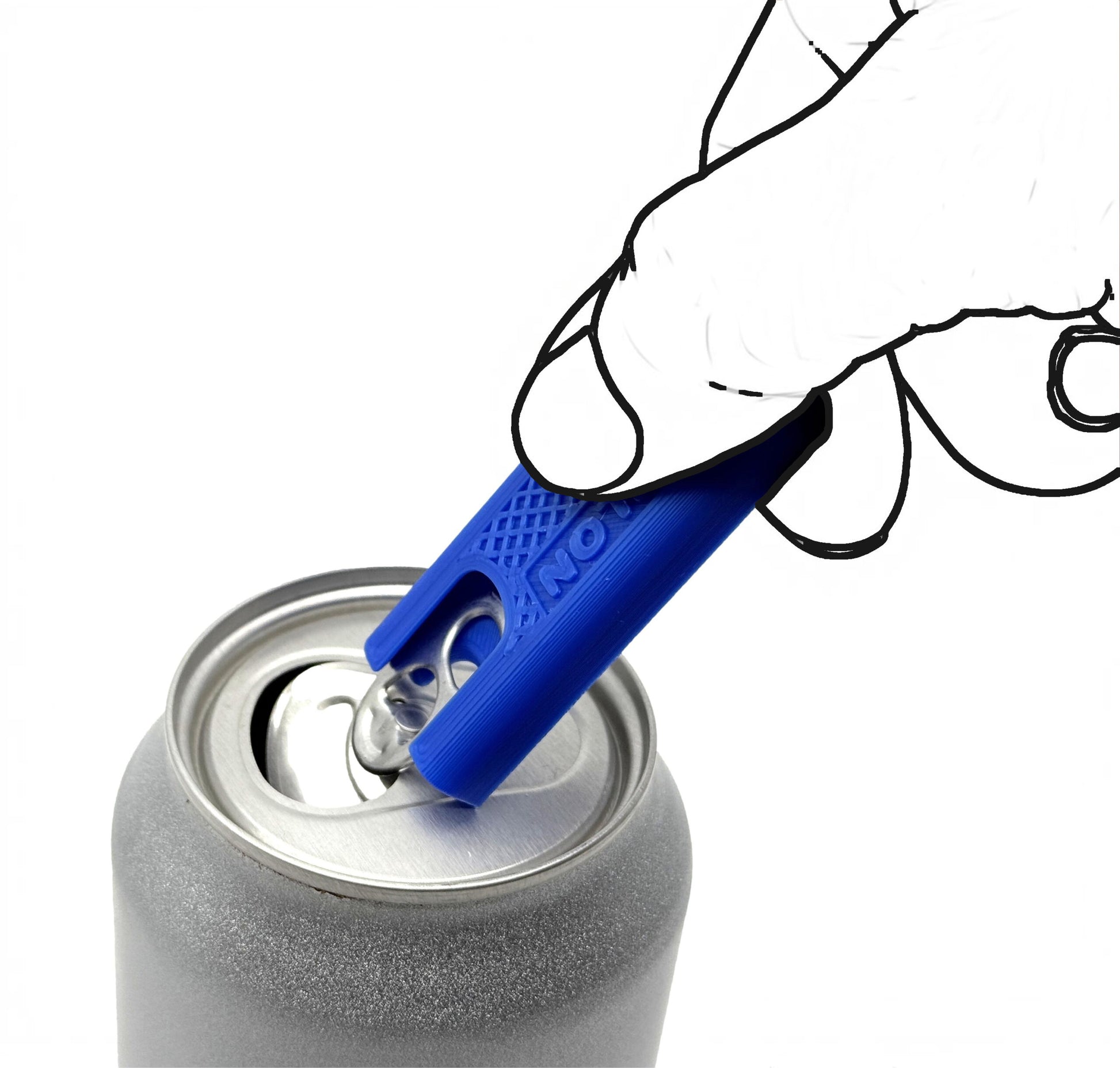 Intulon Can Tab Opener, Can Tab Lifter, Kitchen Gadget, Fingernail Saver for Soda, Soup, Beans, Food Cans - Soda Cans/Short Tool, Blue image