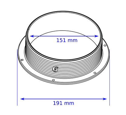 intulon 6-inch Portable Air Conditioner Exhaust Hose Flange Wall Mount - Counter-Clockwise Thread 6CCWMOUNT image 2