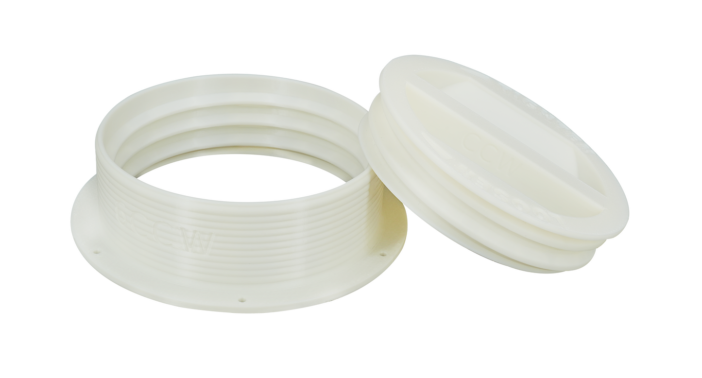 Intulon 6-inch Portable Air Conditioner Exhaust Tube Flange Mount and Off-Season Plug Bundle - Counter-Clockwise Thread - 6CCWMOUNT and 6CCWPLUG image 0