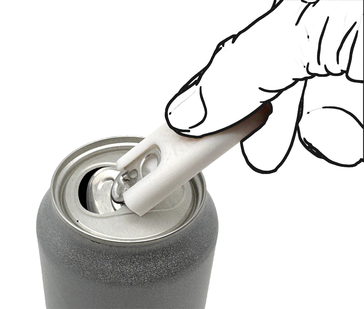 Intulon Can Tab Opener, Can Tab Lifter, Kitchen Gadget, Fingernail Saver for Soda, Soup, Beans, Food Cans - Soda Cans/Short Tool, White image