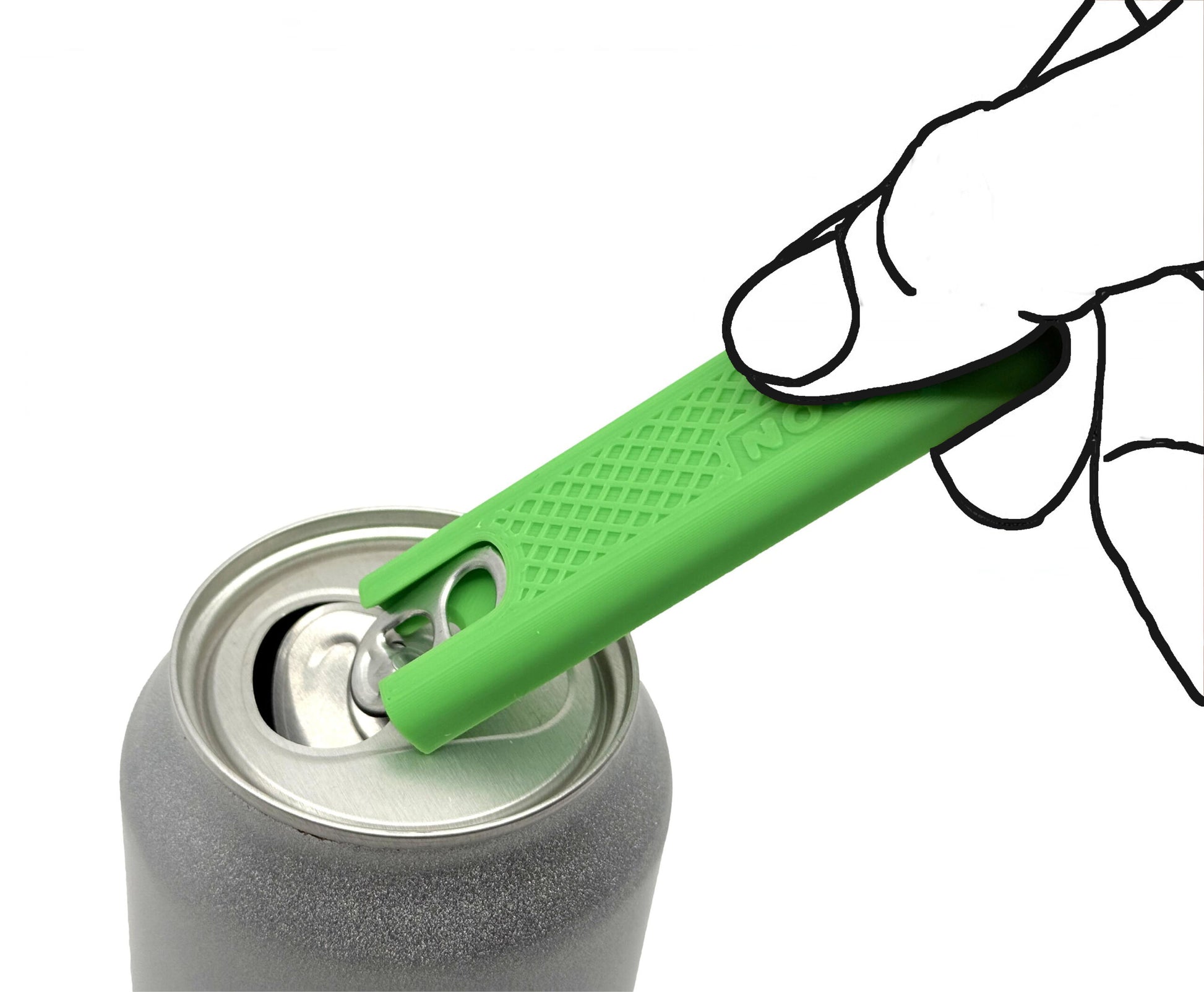 Intulon Can Tab Opener, Can Tab Lifter, Kitchen Gadget, Fingernail Saver for Soda, Soup, Beans, Food Cans - Soda Cans/Long Tool, Lime Green image