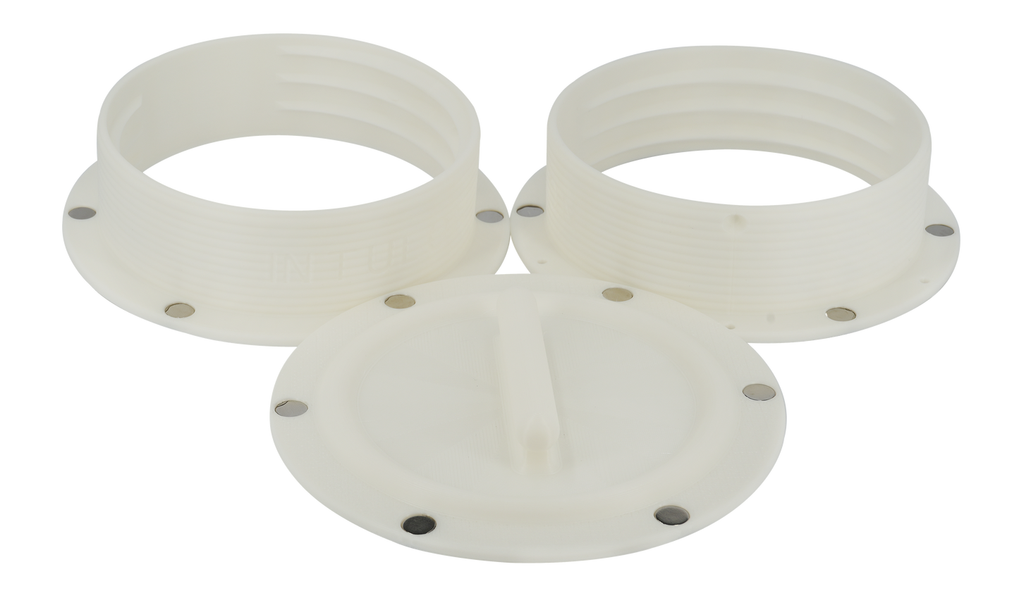 Magnetic Omni-directional Threaded Portable AC Vent Kit, 6 inch Flange Mount with Off-Season Cover | White | 6MNT-MAG-KIT-WH image 0