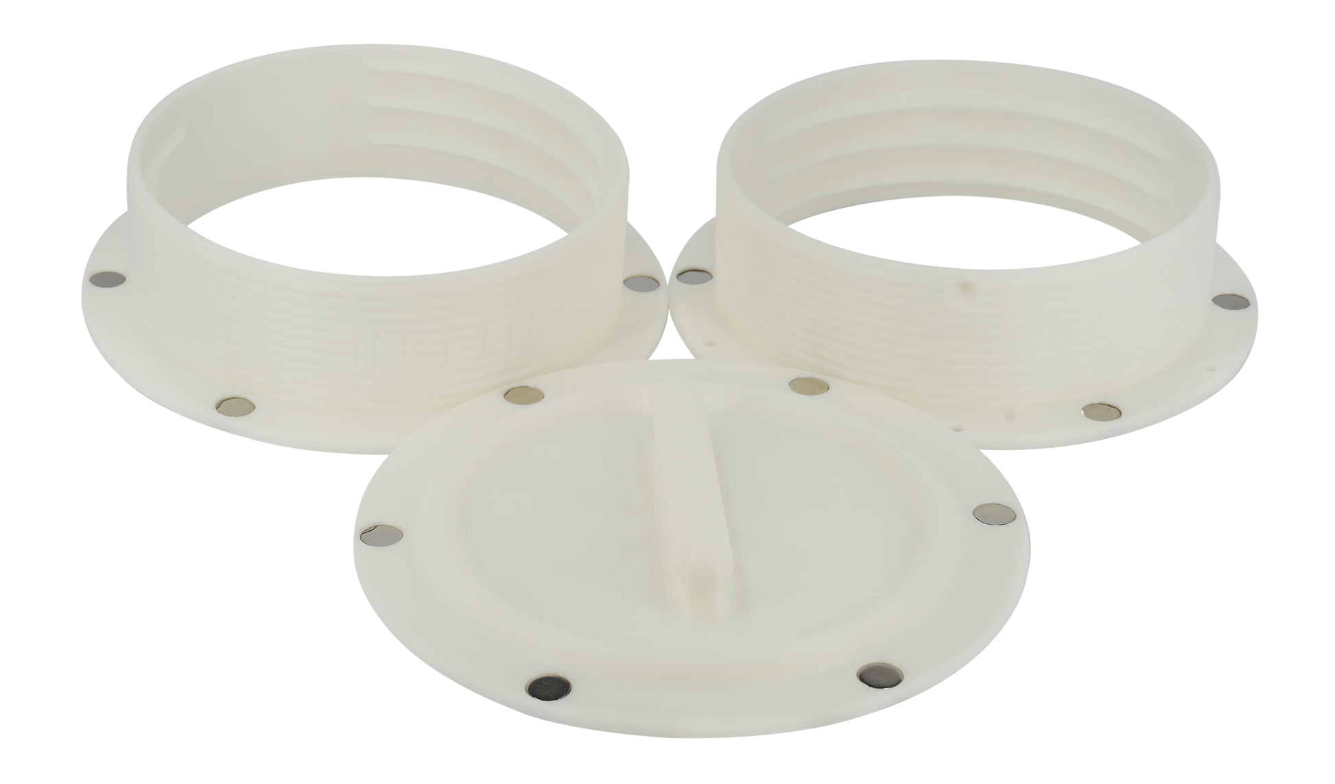 Magnetic Omni-directional Threaded Portable AC Vent Kit, 6 inch Flange Mount with Off-Season Cover | White | 6MNT-MAG-KIT-WH image 0