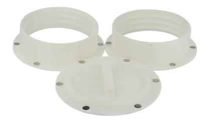 Magnetic Omni-directional Threaded Portable AC Vent Kit, 6 inch Flange Mount with Off-Season Cover | White | 6MNT-MAG-KIT-WH image 0