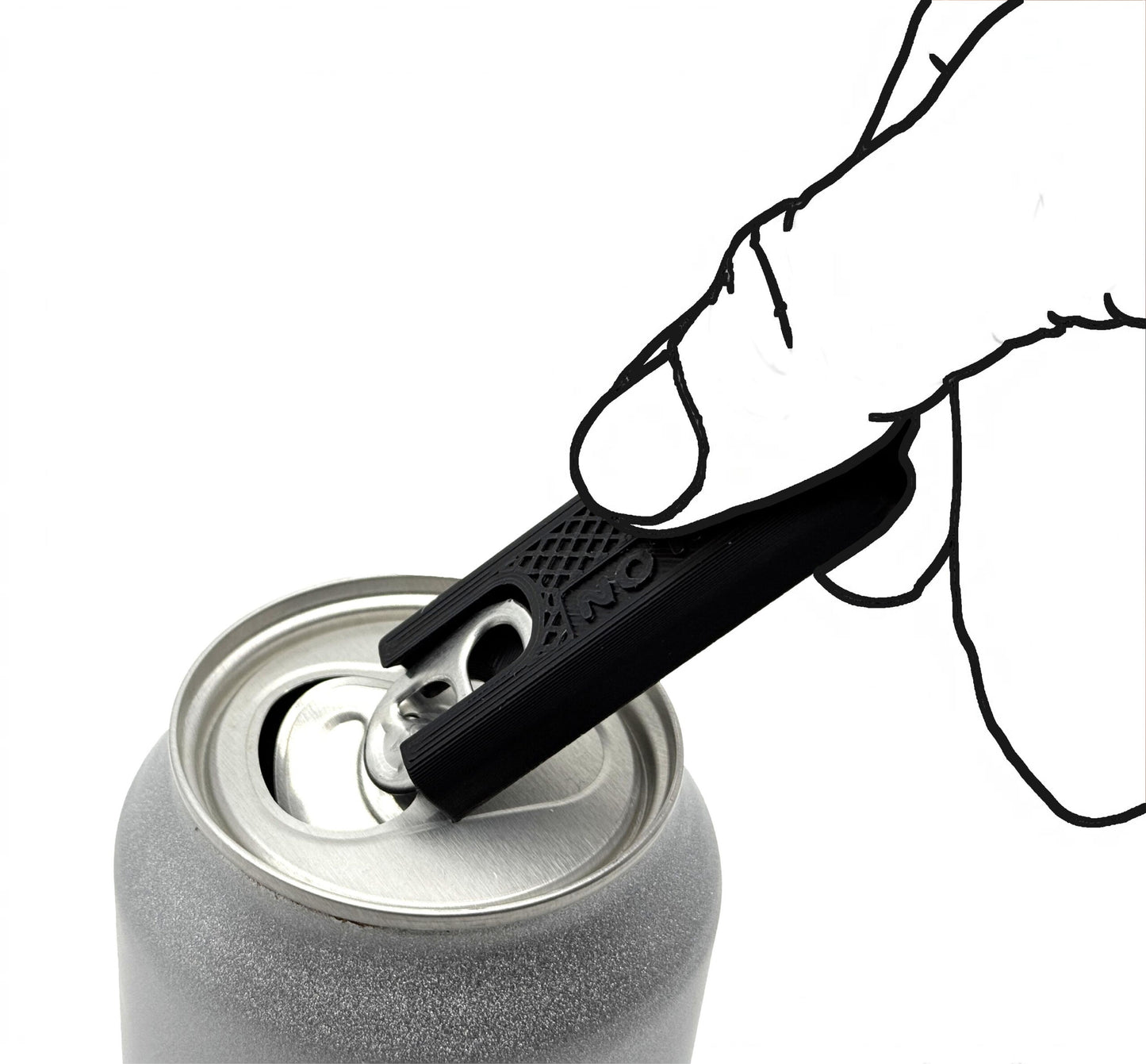 Intulon Can Tab Opener, Can Tab Lifter, Kitchen Gadget, Fingernail Saver for Soda, Soup, Beans, Food Cans - Soda Cans/Short Tool, Black image