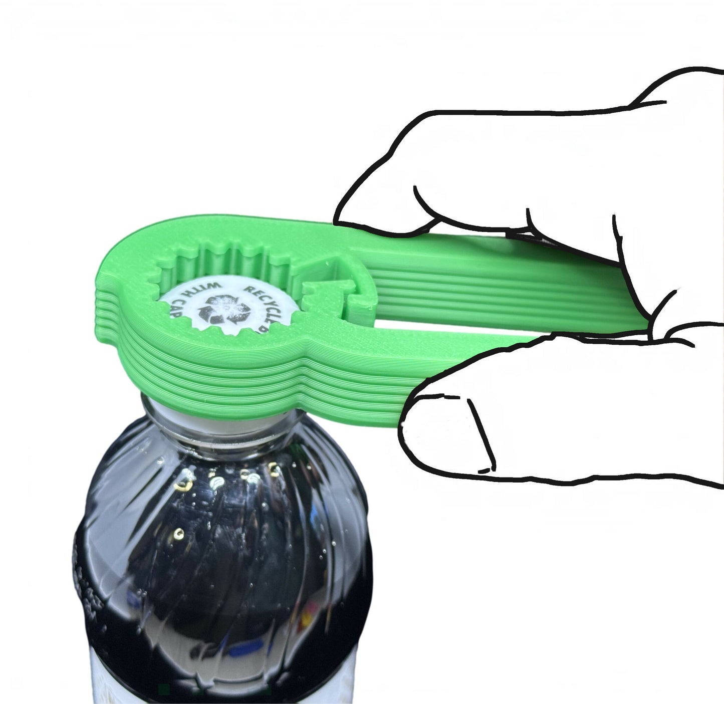 Intulon Water Bottle Opener for Seniors, Arthritis-Friendly Twist Cap Remover, Kitchen Gadget V5 - Lime Green image