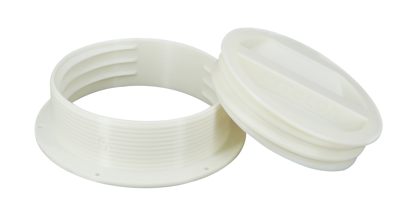 Omni-directional Threaded Wall Flange Mount for 6-inch Portable Air Conditioner Exhaust Tube with Off-Season Plug Kit/Bundle 6MNT-PLUG-KIT by Intulon image 0