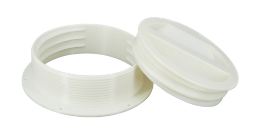 Omni-directional Threaded Wall Flange Mount for 6-inch Portable Air Conditioner Exhaust Tube with Off-Season Plug Kit/Bundle 6MNT-PLUG-KIT by Intulon image 0