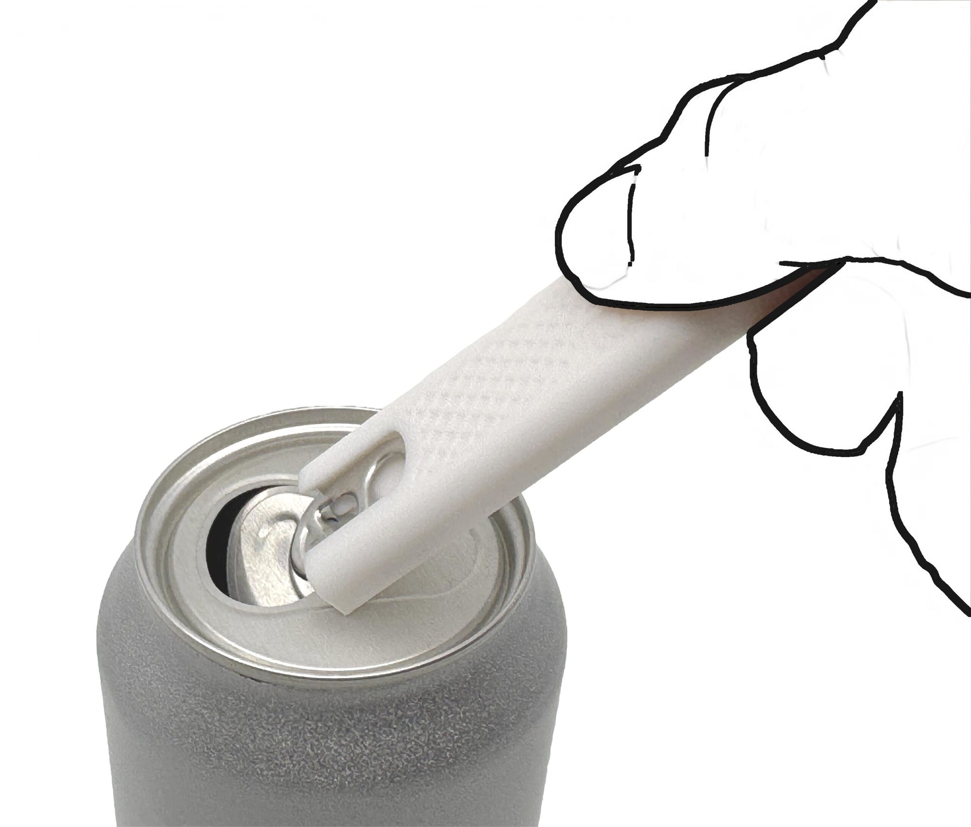 Intulon Can Tab Opener, Can Tab Lifter, Kitchen Gadget, Fingernail Saver for Soda, Soup, Beans, Food Cans - Soda Cans/Long Tool, White image