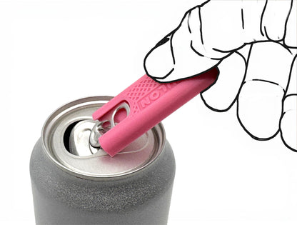 Intulon Can Tab Opener, Can Tab Lifter, Kitchen Gadget, Fingernail Saver for Soda, Soup, Beans, Food Cans - Soda Cans/Short Tool, Pink image