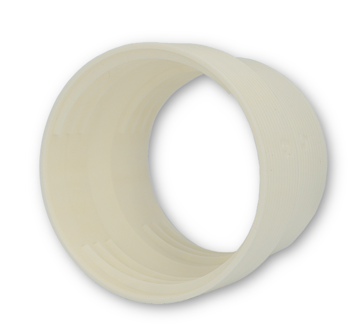 6CPL5CPL 2 white bg intulon 6-inch to 5-inch Portable A/C Exhaust Hose Coupler/Adapter/Reducer - Omnidirectional - Clockwise or Counter-clockwise Thread - Image 2