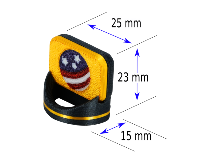 dimensions flag Intulon Premium Eyeglass Holder, Magnetic, Unisex - USA Flag Gold Trim v7 - Image 2