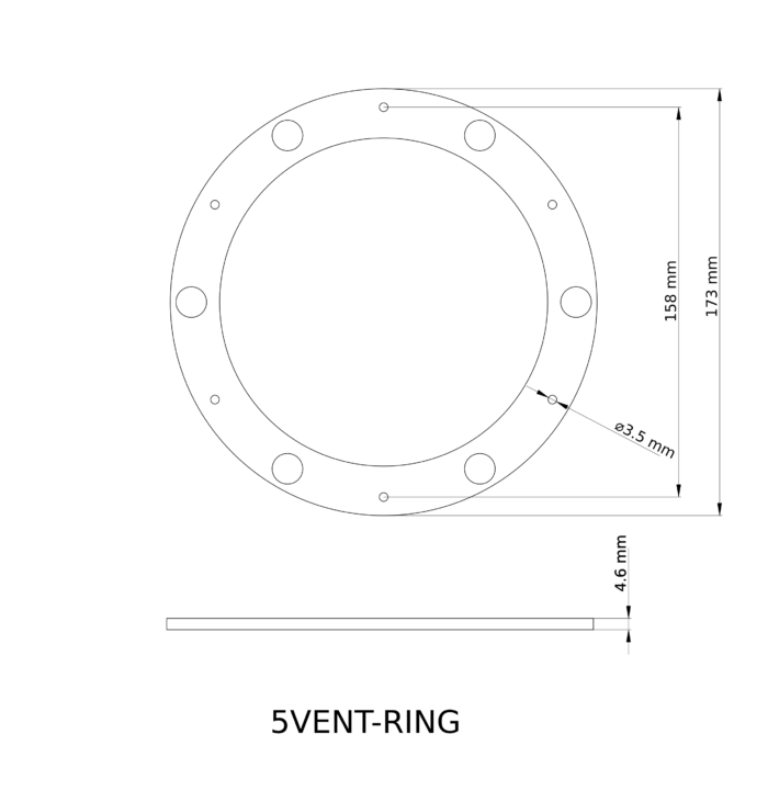 Intulon Magnetic Flange Mount and Magnetic Ring for 5 inch Diameter Tubes | Black - Image 3