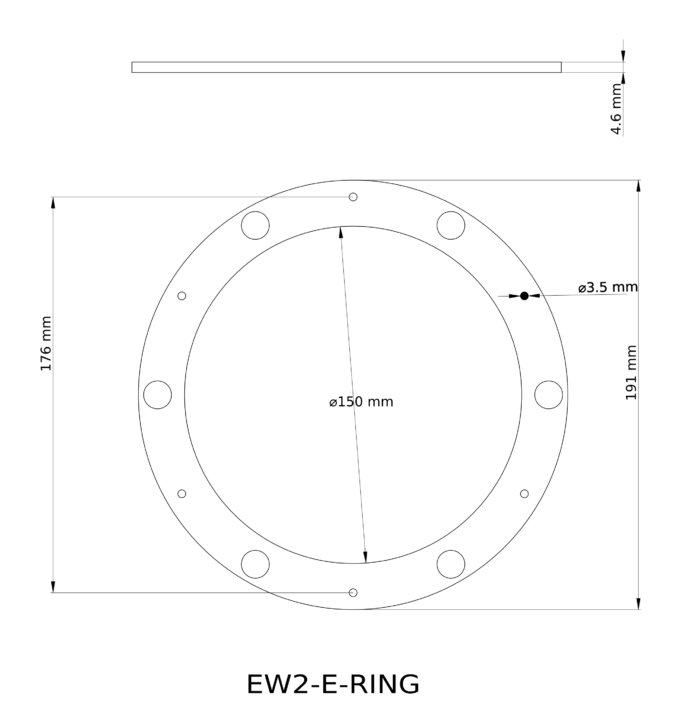 EW2-E-RING dimensions Portable AC A/C Vent kit for Ecoflow Wave