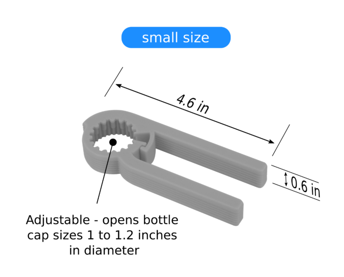 Twist Bottle Opener - Small, dimensions