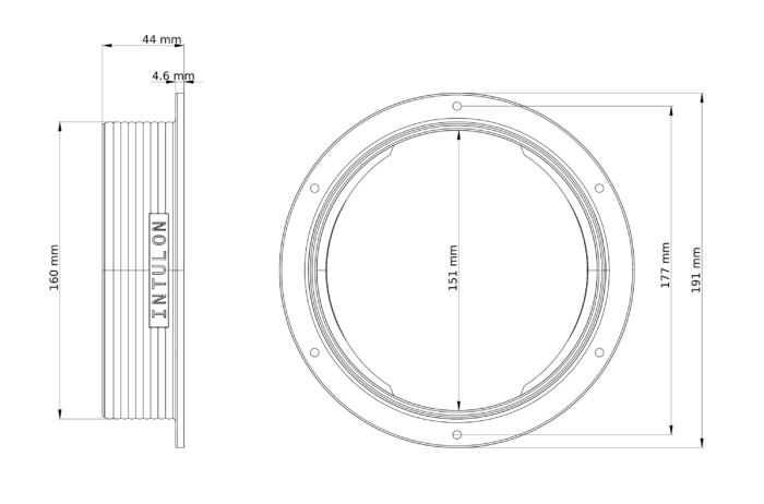 6mnt_dimensions 6 inch mount 6MNT