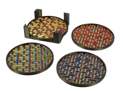 Beverage coasters - Bronze / Multi-color iridescent